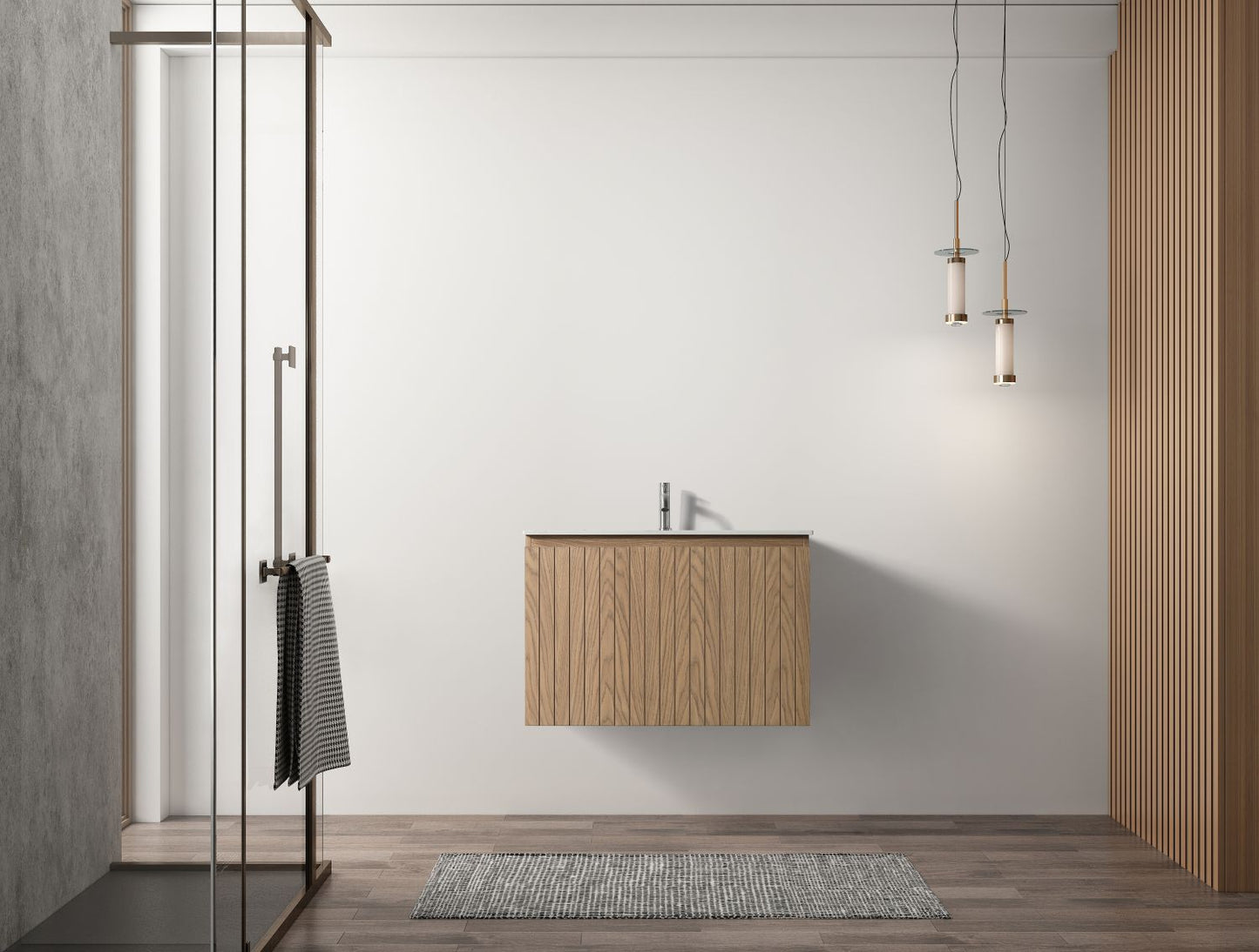 Waterpar® 30 in. L x 19.75 in. W x 20.16 in. H Natural Wood Bathroom Cabinet with White Ceramic Sink