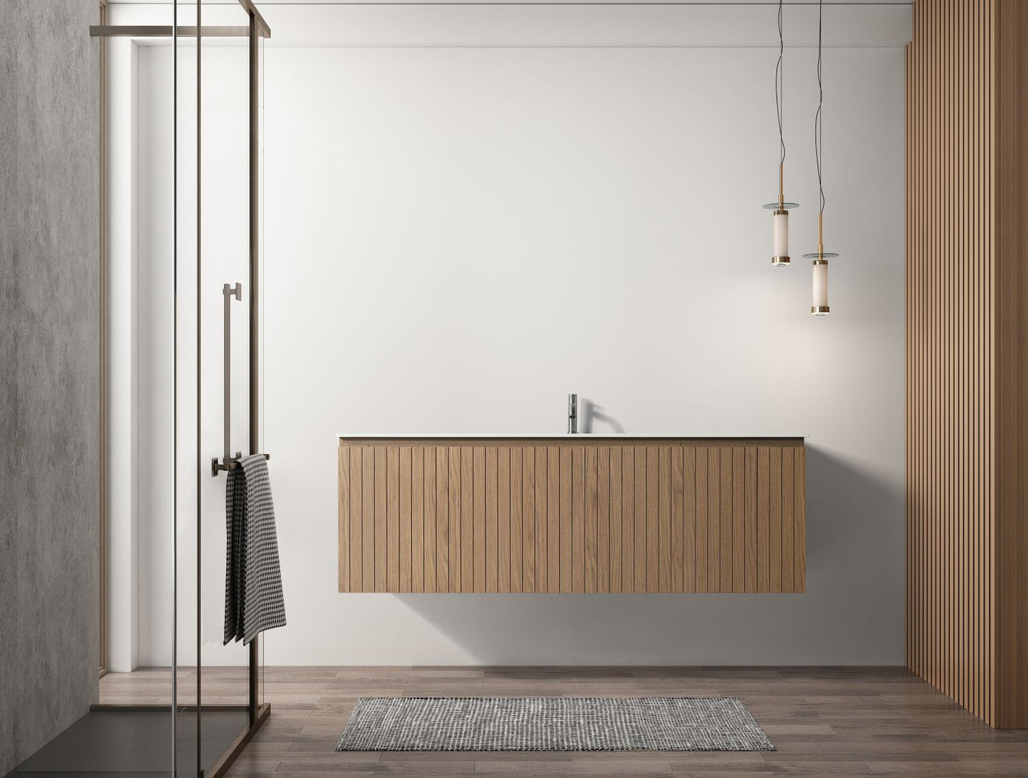 Waterpar® 60 in. L x 19.75 in. W x 20.16 in. H Natural Wood Bathroom Cabinet with White Ceramic Sink