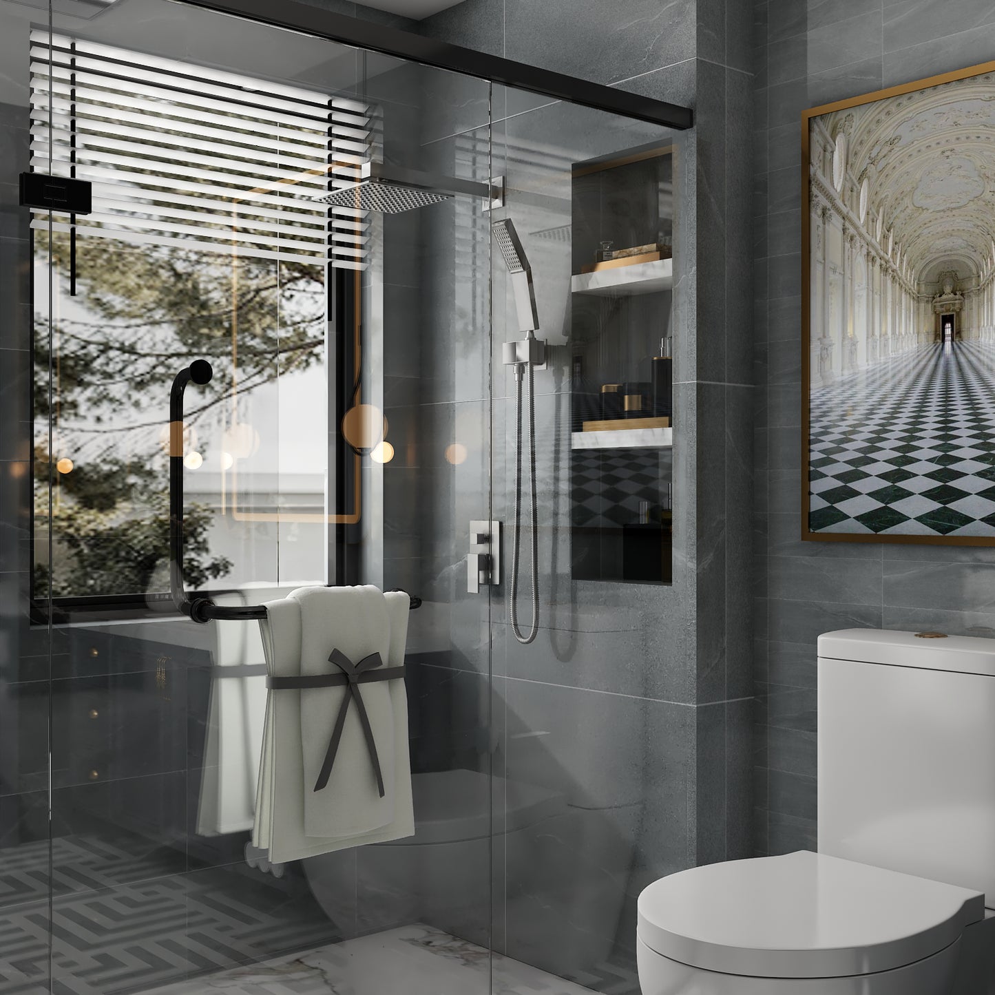 Waterpar®  1-spray Wall Mount Fixed and Handheld Shower Head