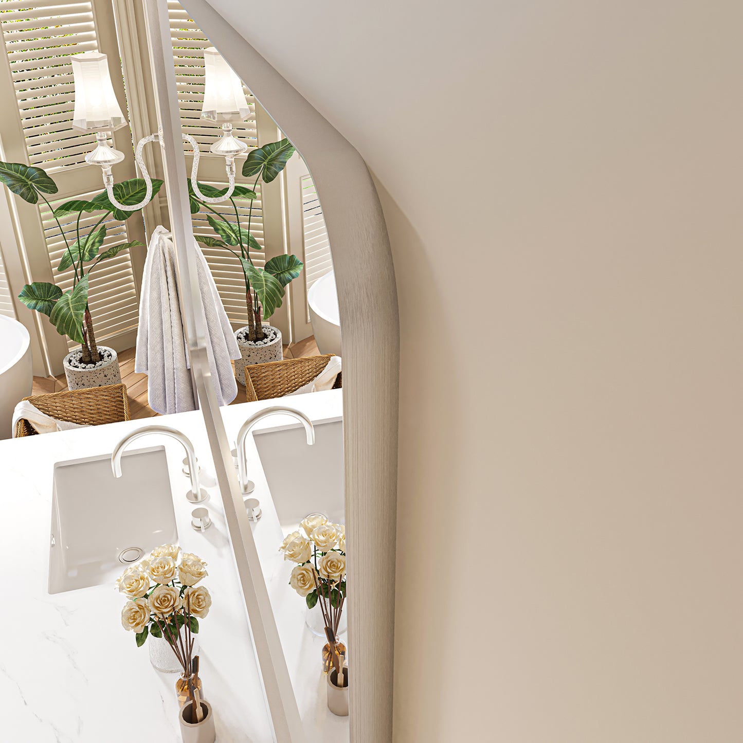 Waterpar® 40 in. W x 32 in. H Rectangular Aluminum Framed Wall Bathroom Vanity Mirror