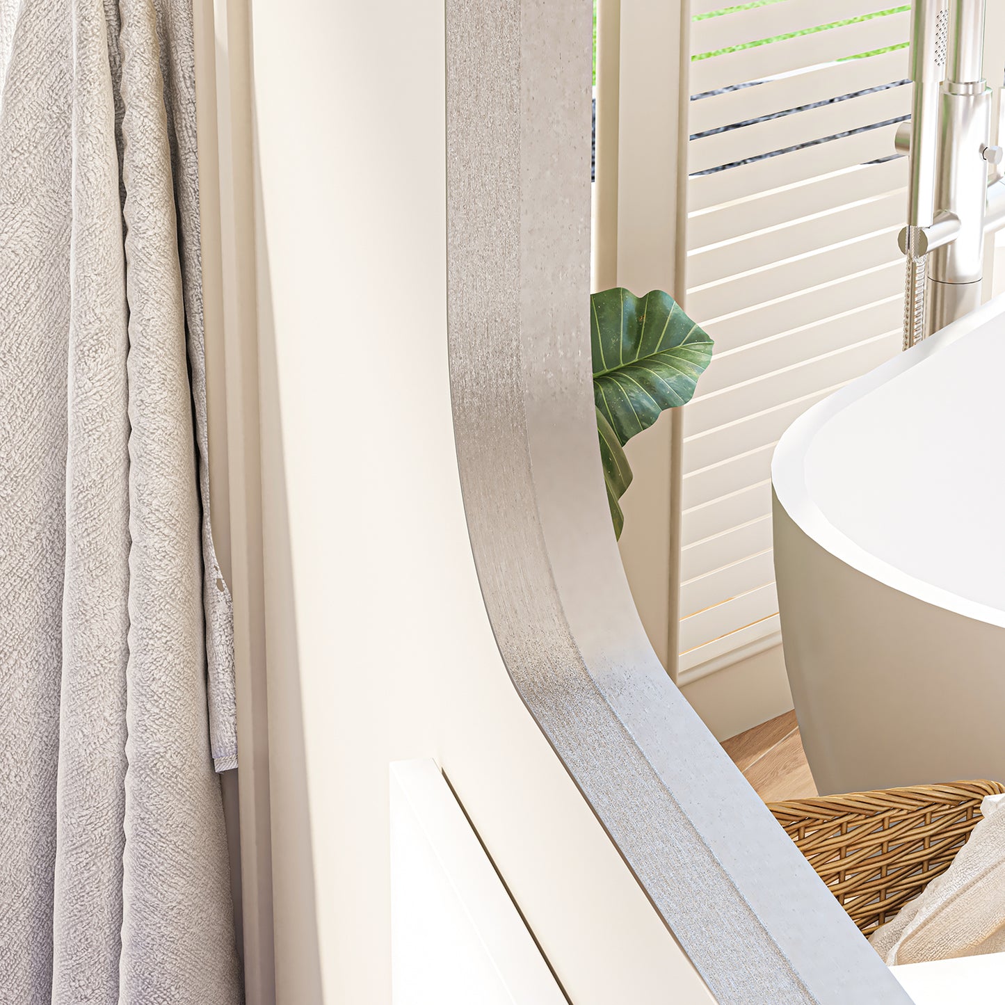 Waterpar® 40 in. W x 32 in. H Rectangular Aluminum Framed Wall Bathroom Vanity Mirror