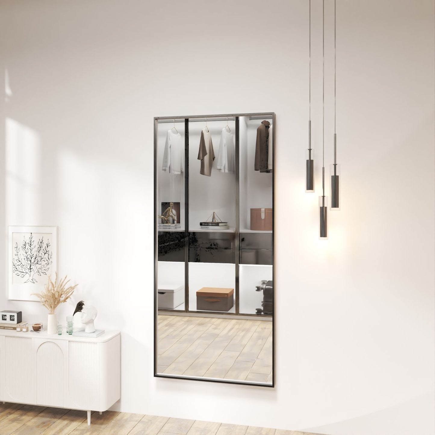 Waterpar® 60 in. W x 28 in. H Rectangular Aluminum Framed Wall Bathroom Vanity Mirror