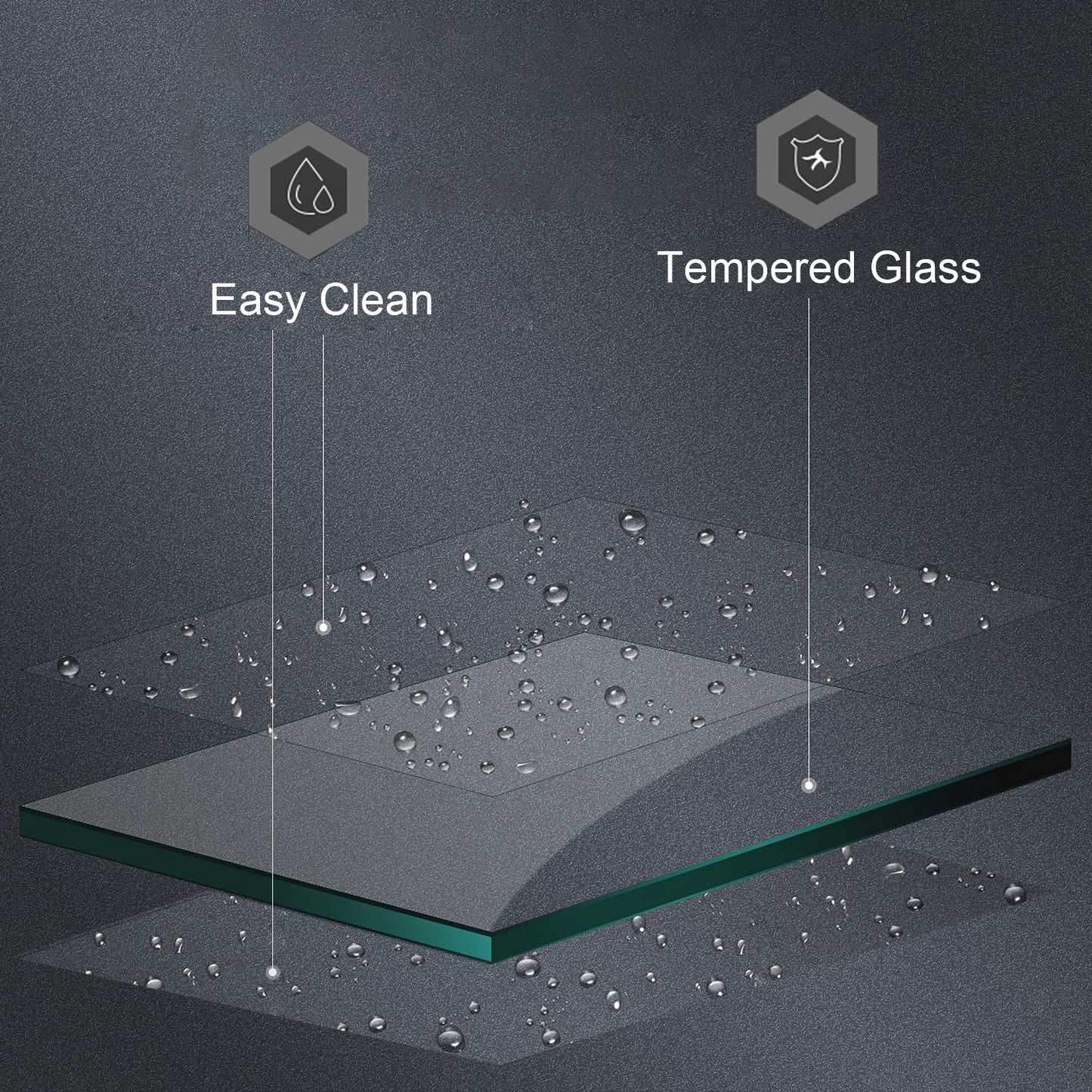 WATERPAR® Sliding Semi-Frameless Shower Door with Double Towel Bars Customization