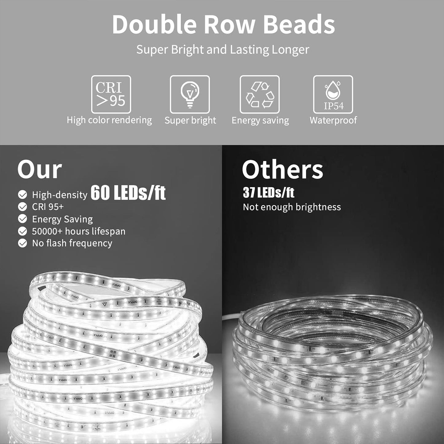 Waterpar® 24 in. W x 36 in. H Rectangular LED Aluminum Recessed/Surface Mount Medicine Cabinet with Mirror