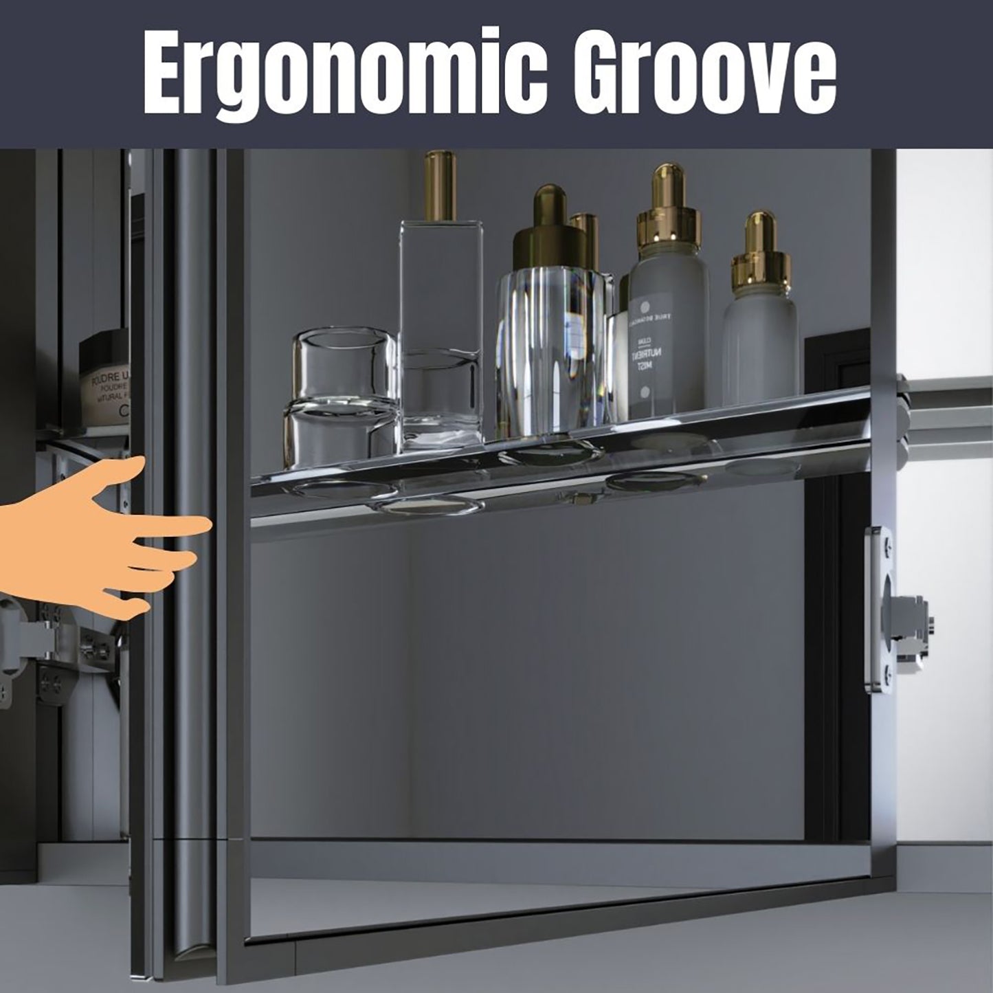 Waterpar® 24 in. W x 36 in. H Rectangular LED Aluminum Recessed/Surface Mount Medicine Cabinet with Mirror