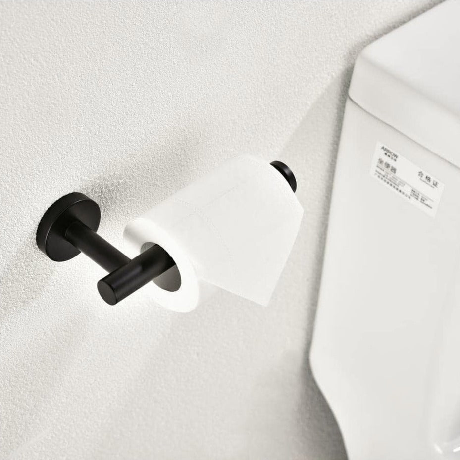 Waterpar®6-Piece Bath Hardware Set, Towel Bar, Toilet Paper Holder, Towel Hook in Matte Black