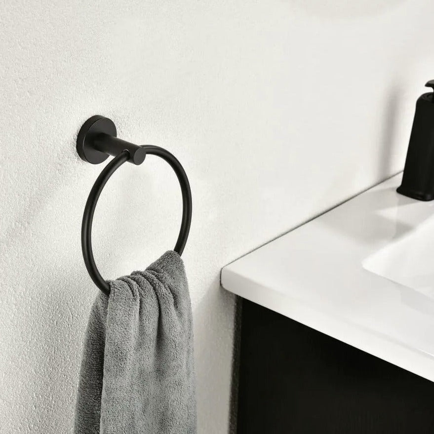 Waterpar®6-Piece Bath Hardware Set, Towel Bar, Toilet Paper Holder, Towel Hook in Matte Black