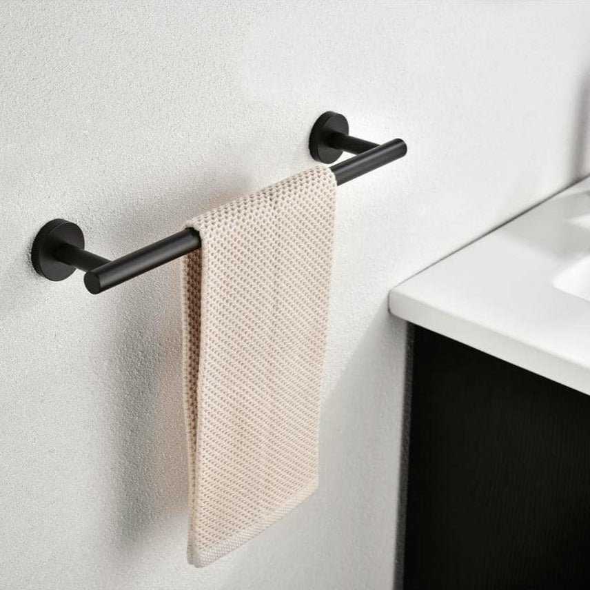 Waterpar®6-Piece Bath Hardware Set, Towel Bar, Toilet Paper Holder, Towel Hook in Matte Black