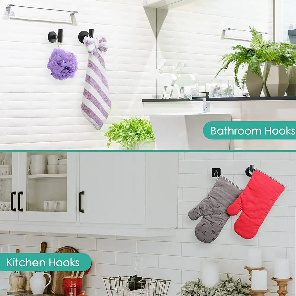 Waterpar®6-Piece Bath Hardware Set, Towel Bar, Toilet Paper Holder, Towel Hook in Matte Black