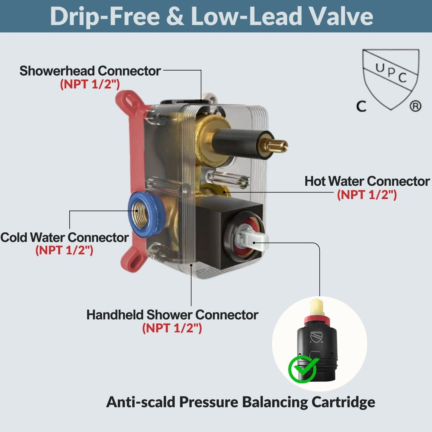 1-spray 10 in. Ceiling Mount Dual Shower Head with Wall Mount Arm Fixed and Handheld Shower Head 2.5 GPM in Black