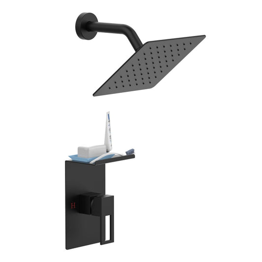Waterpar®  Wall Mount Fixed and Handheld Shower Head with Storage Rack