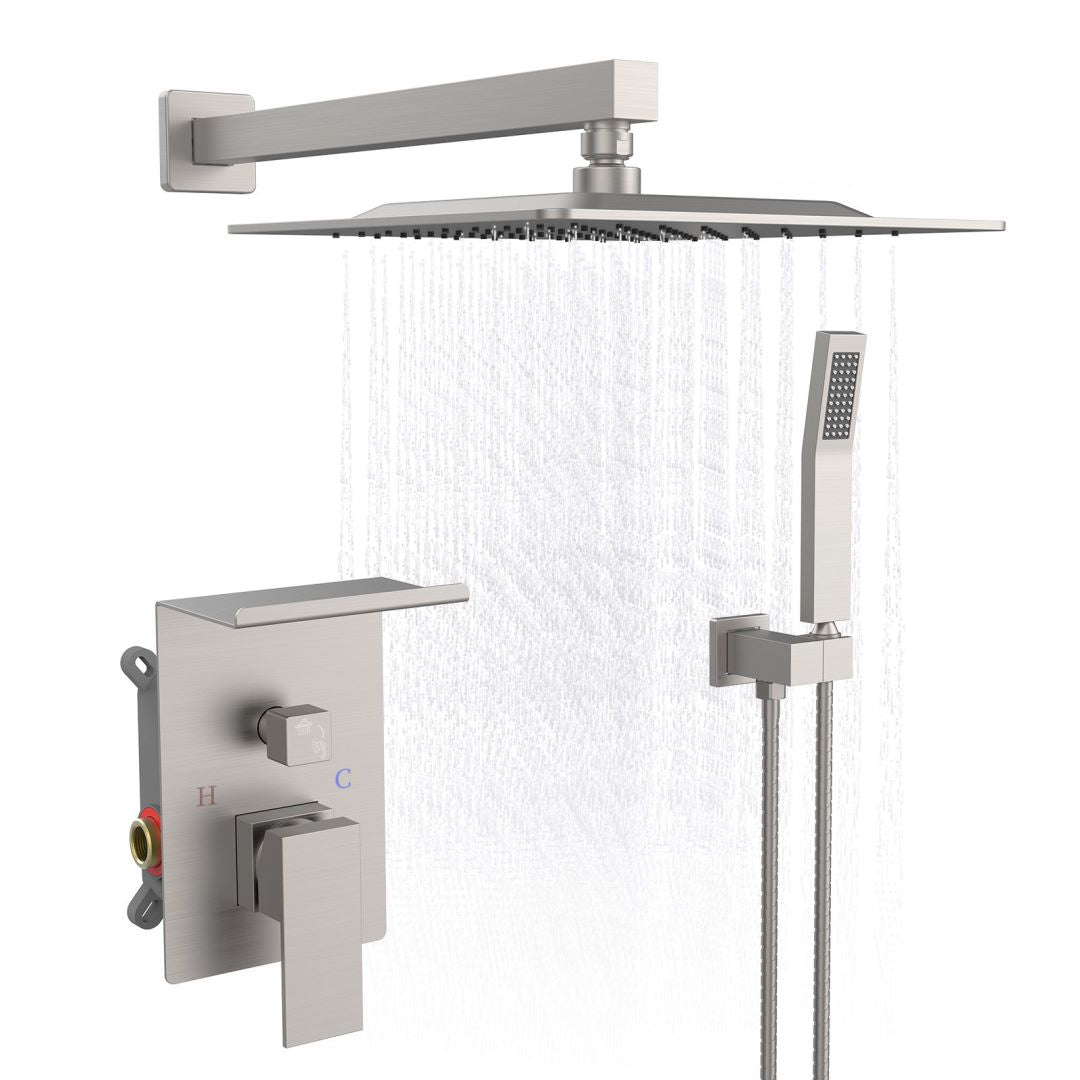 Waterpar®  Wall Mount Fixed and Handheld Shower Head with Storage Rack
