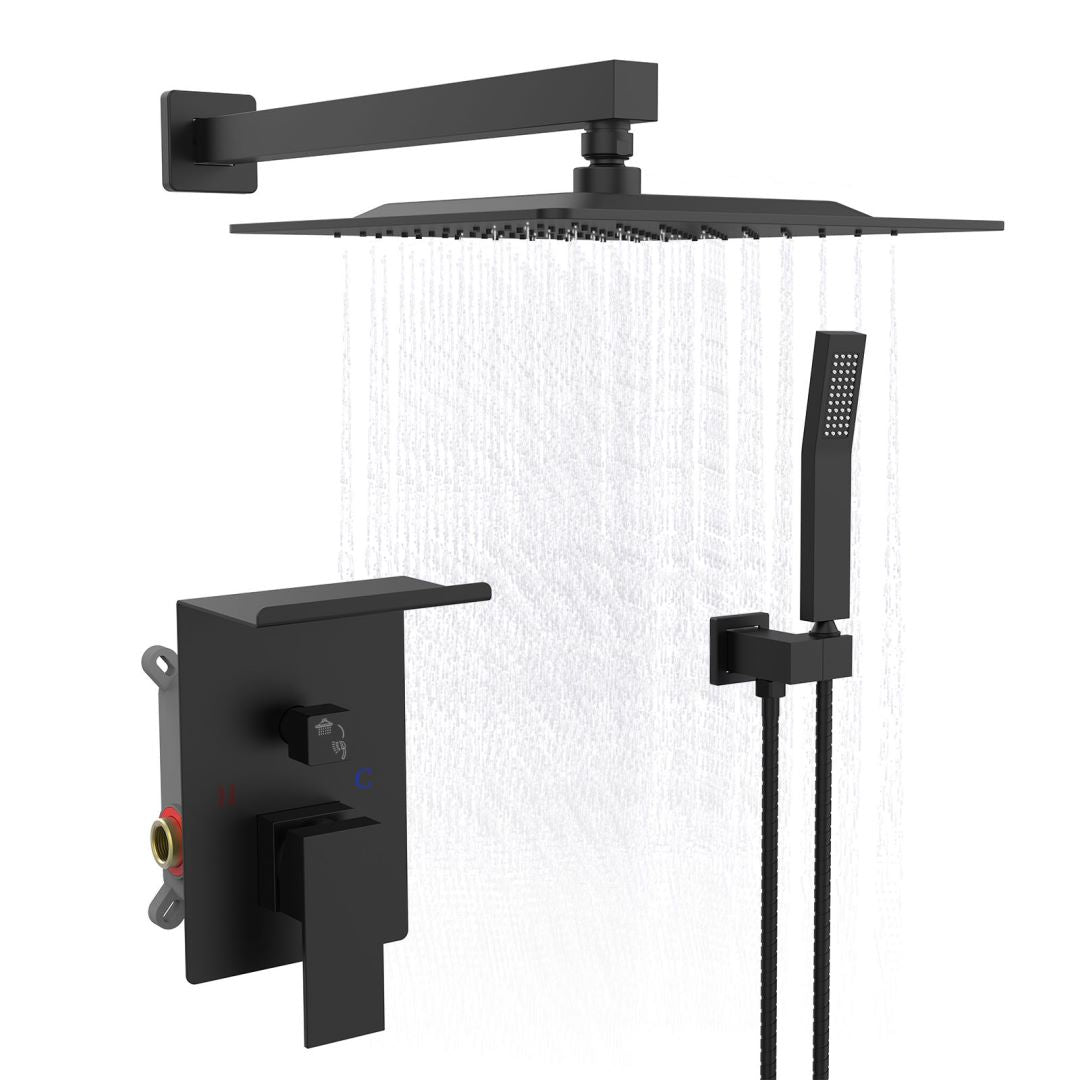 Waterpar®  Wall Mount Fixed and Handheld Shower Head with Storage Rack