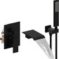 Waterpar®  1-Spray Square Shower System Wall Hand Shower Head and Tub Faucet in Matte Black (Valve Included)