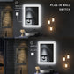 Waterpar® 36 in. W x 36 in. H Rectangular Framed Anti-Fog LED Wall Bathroom Vanity Mirror in Black with Backlit and Front Light