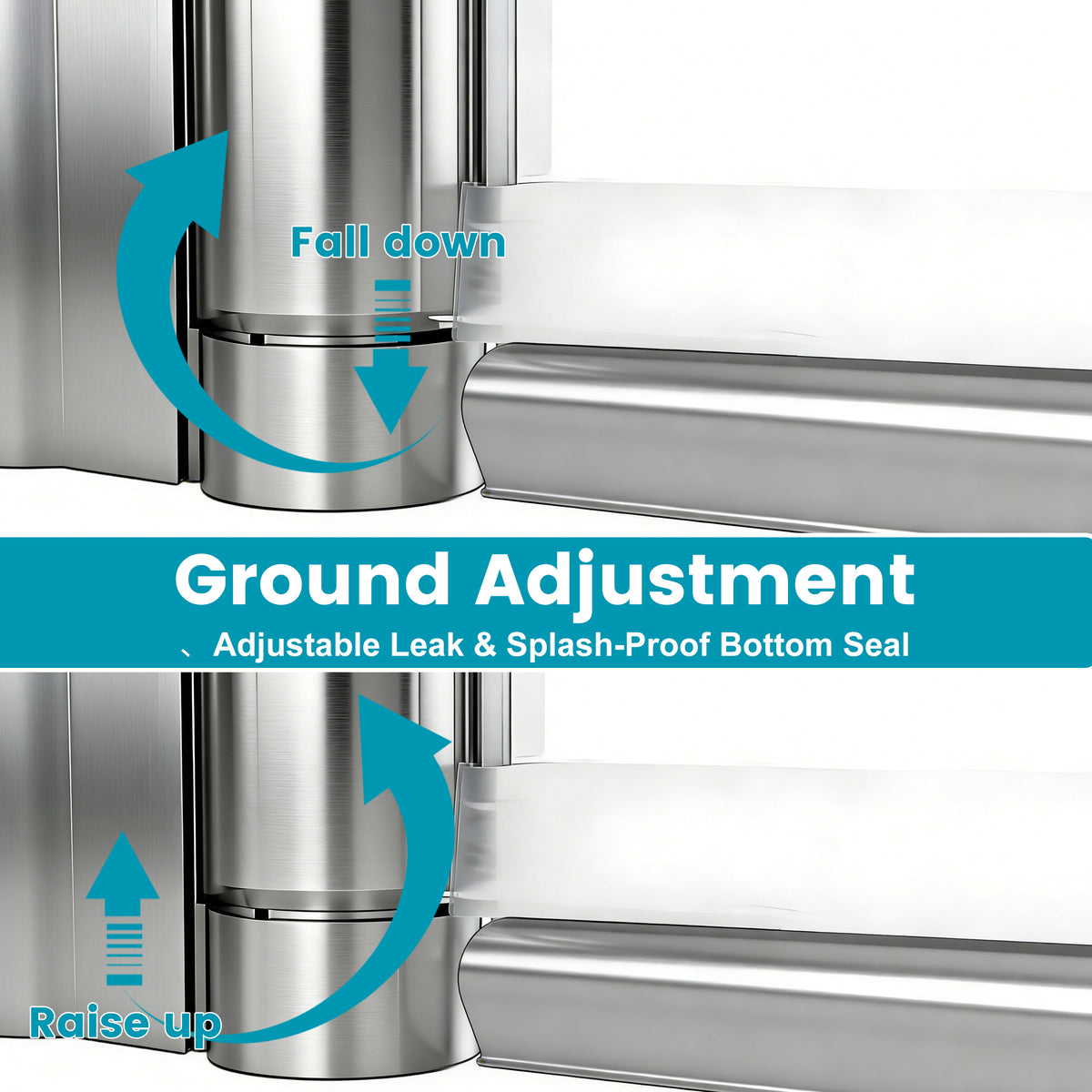 Waterpar® Bi-Fold Minimalist Semi Frameless Shower Door in Brushed Nickel with Clear Glass