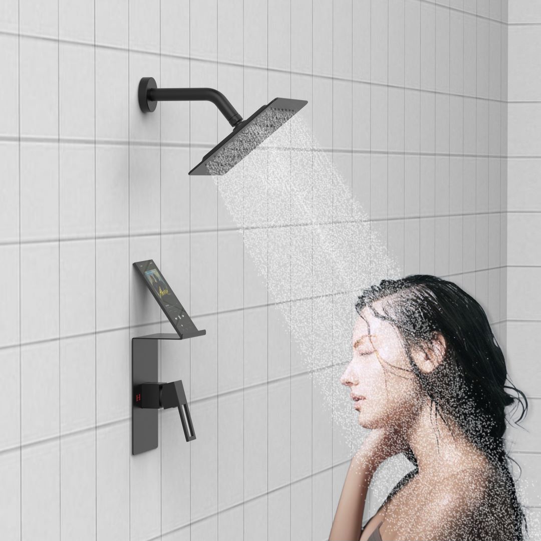 Waterpar®  Wall Mount Fixed and Handheld Shower Head with Storage Rack