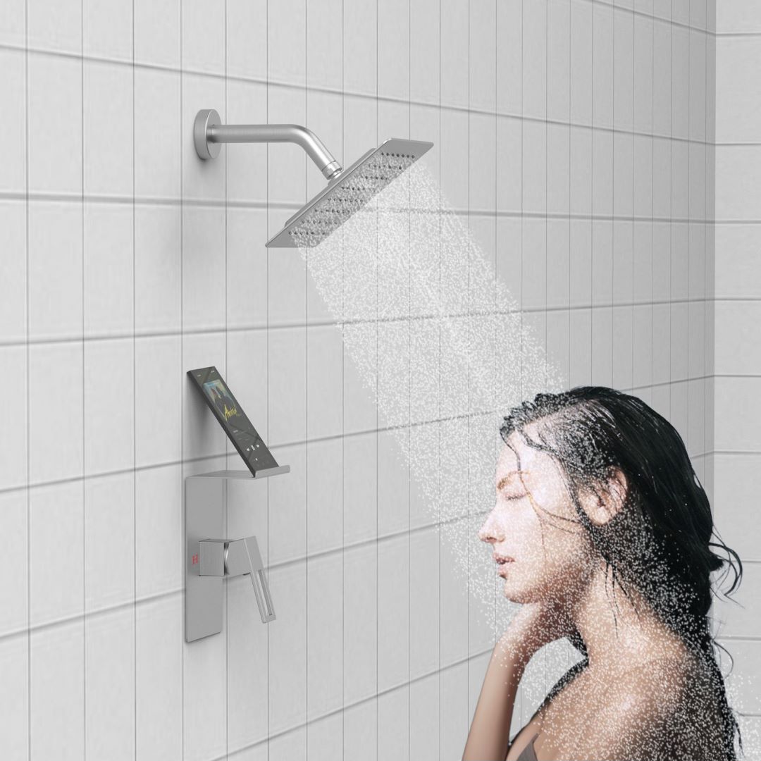 Waterpar®  Wall Mount Fixed and Handheld Shower Head with Storage Rack