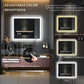 Waterpar® 40 in. W x 32 in. H Rectangular Framed Anti-Fog LED Wall Bathroom Vanity Mirror in Black with Backlit and Front Light
