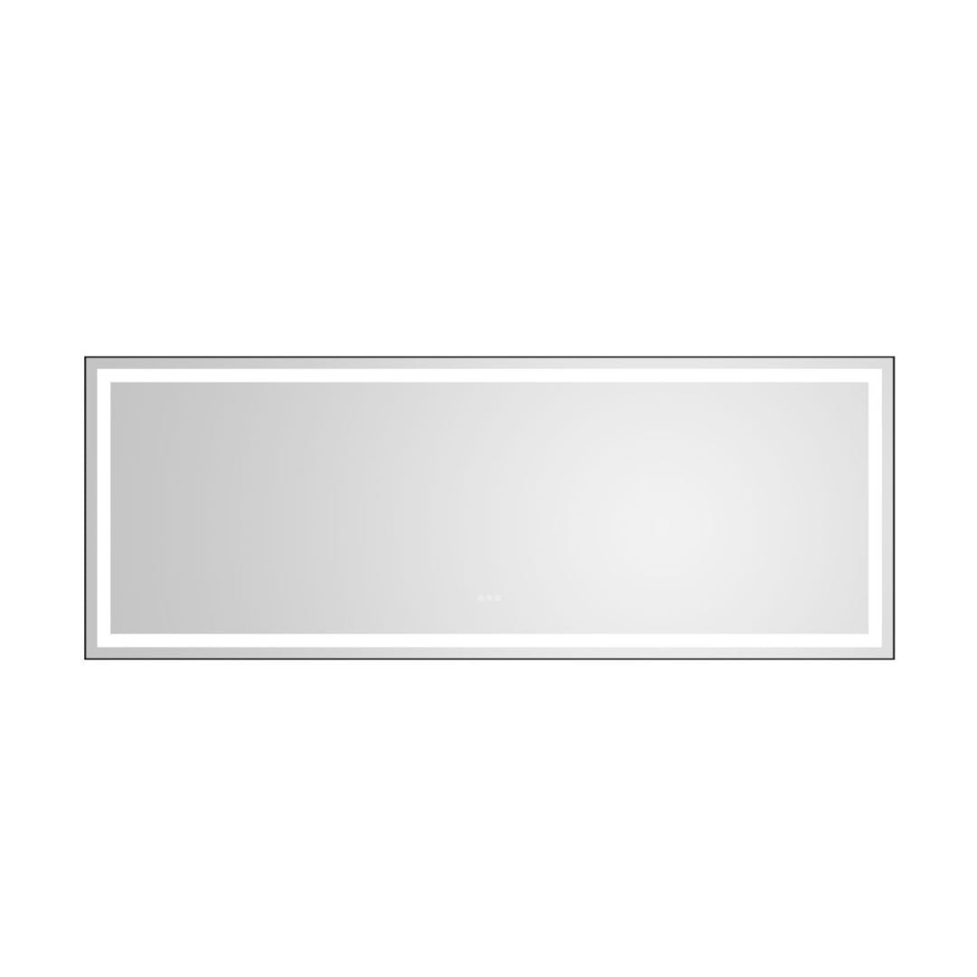 Waterpar® 118 in. W x 36 in. H Rectangular Framed Wall Bathroom Vanity Mirror with Front Light