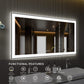 Waterpar® 72 in. W x 32 in. H Rectangular Framed Anti-Fog LED Wall Bathroom Vanity Mirror in Black with Backlit and Front Light