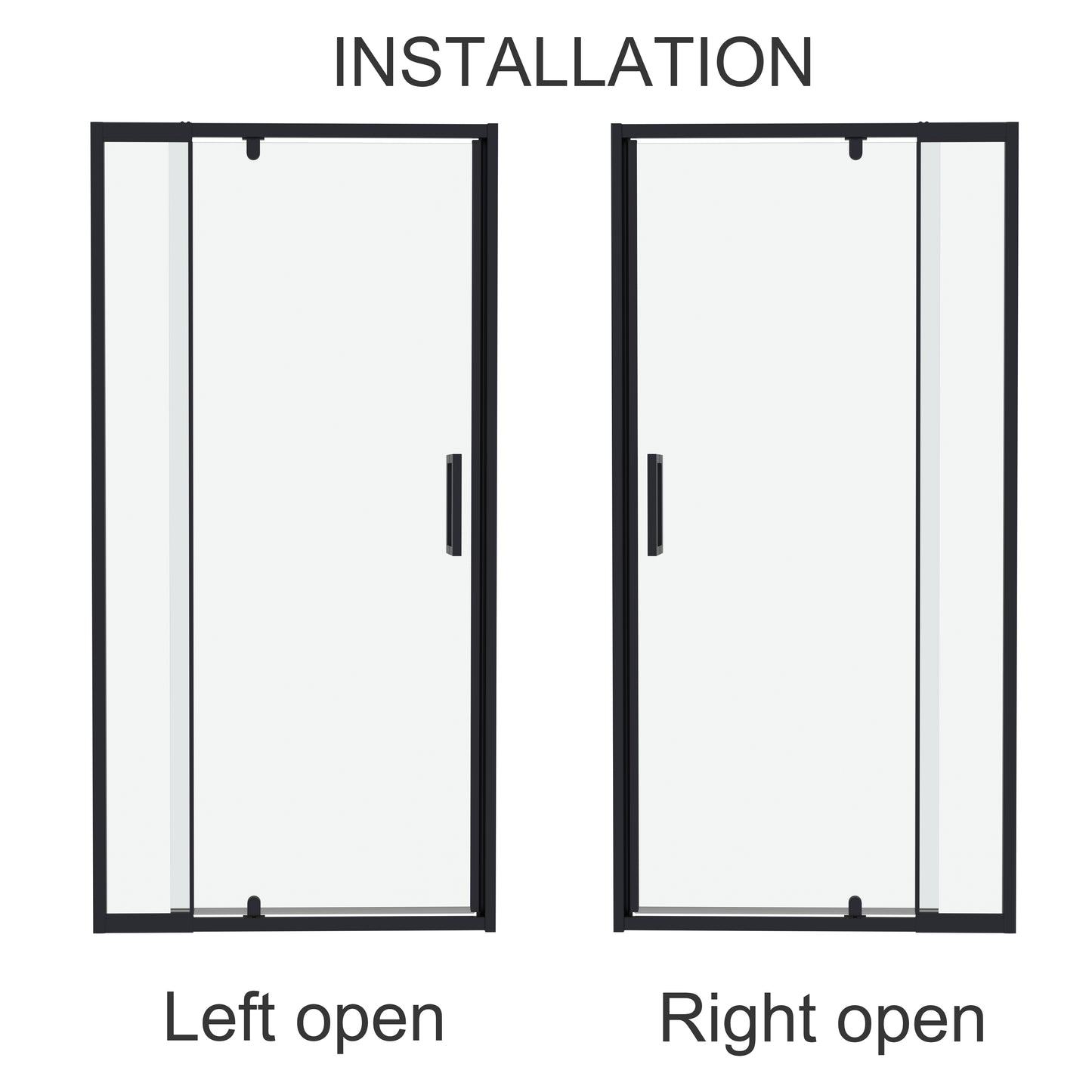 Waterper® 32 in. to 36 in. W x 72 in. H Framed Pivot Shower Door with Clear Glass