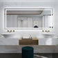 Waterpar® 88 in. W x 38 in. H Rectangular Frameless LED Light Anti-Fog Wall Bathroom Vanity Mirror with Backlit and Front Light