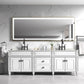 Waterpar® 118 in. W x 36 in. H Rectangular Framed Wall Bathroom Vanity Mirror with Front Light
