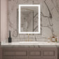Waterpar® 36 in. W x 28 in. H LED Rectangular Frameless Anti-Fog Wall Bathroom Mirror Front Light