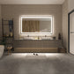 Waterpar® 72 in. W x 40 in. H Rectangular Frameless Wall Bathroom Vanity Mirror with Backlit and Front Light
