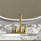 Waterpar®  4 in. Centerset Double Handle High Arc Bathroom Faucet with Pop-up Drain and ‎Supply Hoses