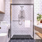 Waterpar® 56-60 in. W x 72 in. H Sliding Semi-Frameless Shower Door with Double Towel Bars