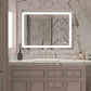 Waterpar® 40 in. W x 32 in. H LED Rectangular Frameless Anti-Fog Bathroom Mirror Front Light