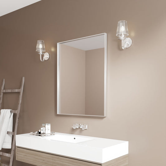 Waterpar® 32 in. W x 40 in. H Rectangular Aluminum Framed Wall Bathroom Vanity Mirror
