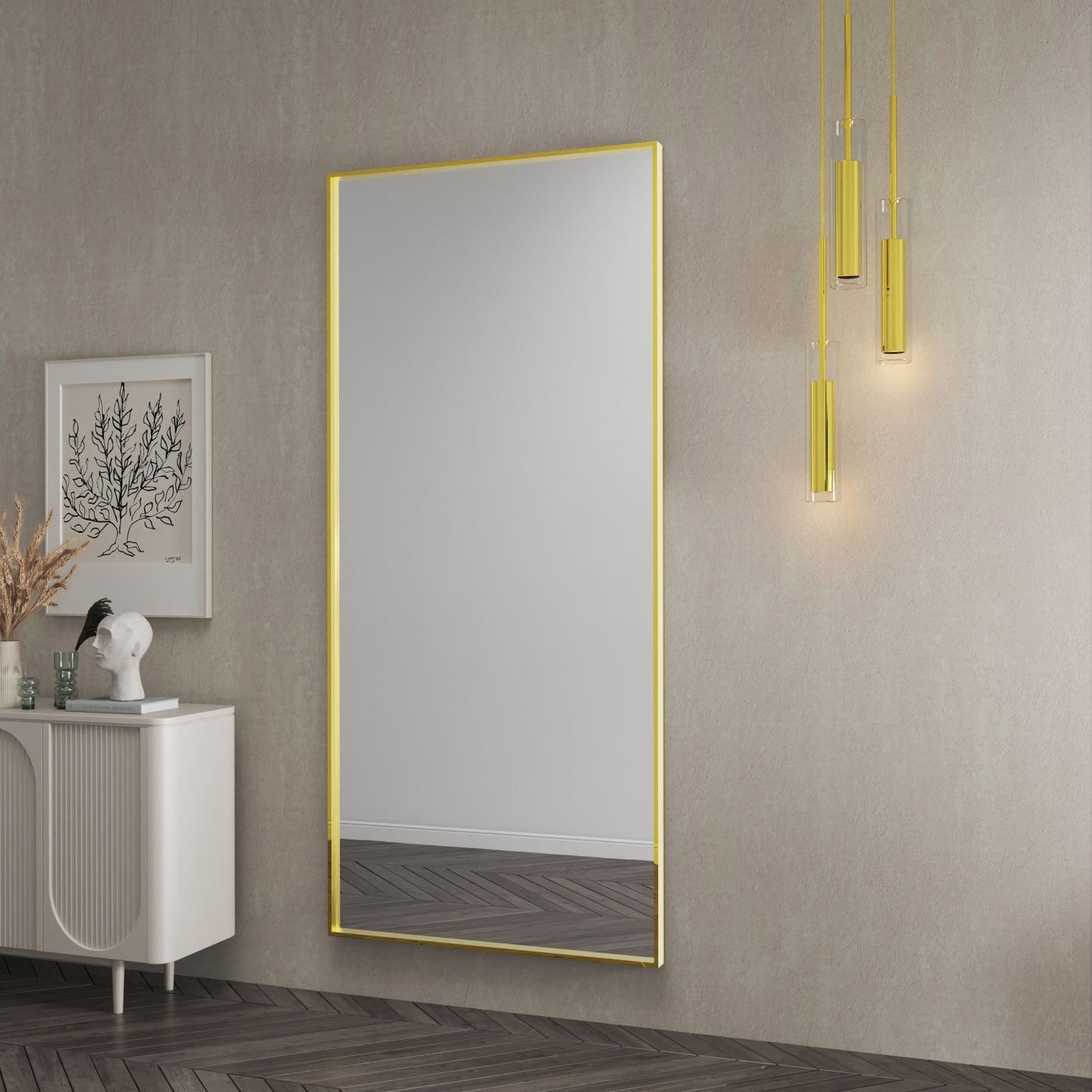 Waterpar® 72 in. W x 32 in. H Rectangular Aluminum Framed Wall Bathroom Vanity Mirror