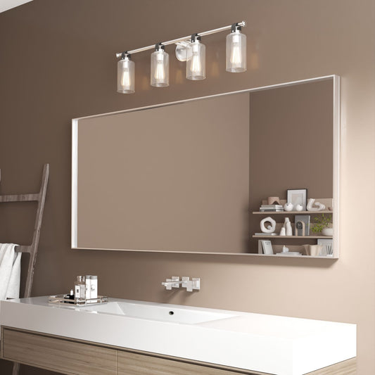 Waterpar® 72 in. W x 32 in. H Rectangular Aluminum Framed Wall Bathroom Vanity Mirror