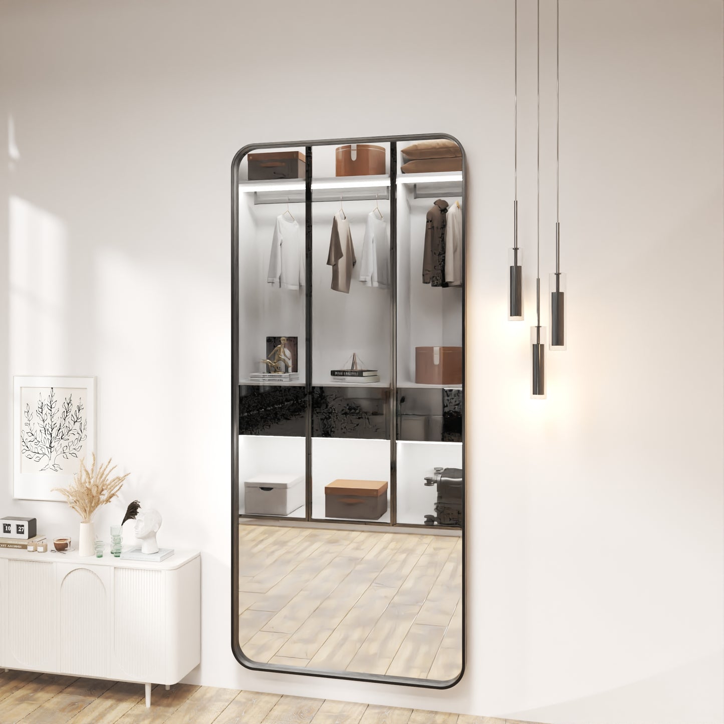 Waterpar® 72 in. W x 32 in. H Rectangular Aluminum Framed Wall Bathroom Vanity Mirror