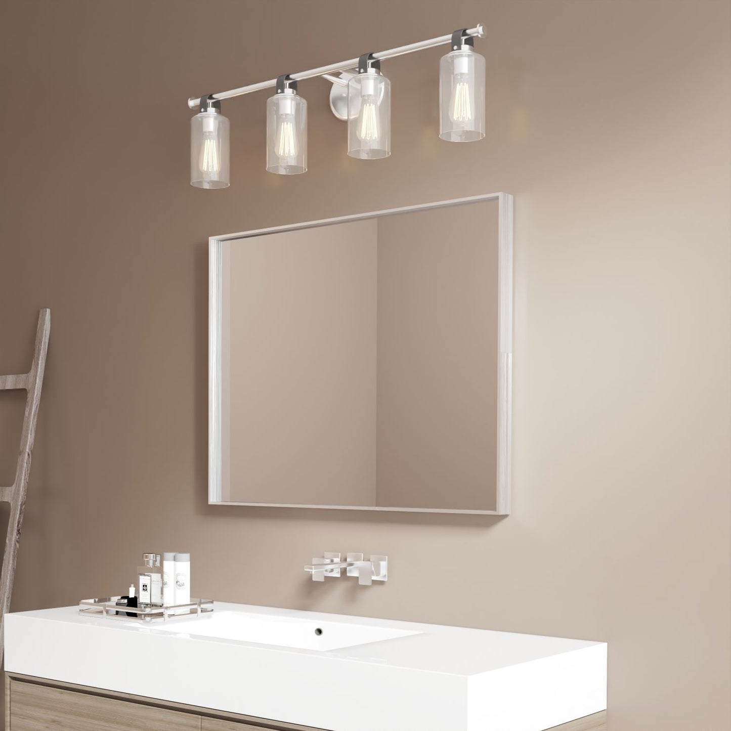 Waterpar® 28 in. W x 36 in. H Rectangular Aluminum Framed Wall Bathroom Vanity Mirror