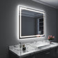 Waterpar® 48 in. W x 40 in. H Rectangular Frameless Wall Bathroom Vanity Mirror with Backlit and Front Light