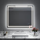 Waterpar® 48 in. W x 40 in. H Rectangular Frameless Wall Bathroom Vanity Mirror with Backlit and Front Light