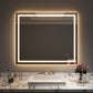 Waterpar® 48 in. W x 40 in. H Rectangular Frameless Wall Bathroom Vanity Mirror with Backlit and Front Light