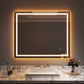 Waterpar® 48 in. W x 40 in. H Rectangular Frameless Wall Bathroom Vanity Mirror with Backlit and Front Light
