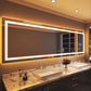 Waterpar® 118 in. W x 36 in. H Rectangular Frameless Wall Bathroom Vanity Mirror with Backlit and Front Light