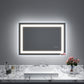 Waterpar® 40 in. W x 30 in. H LED Rectangular Frameless Anti-Fog Bathroom Mirror Front Light & Backlit