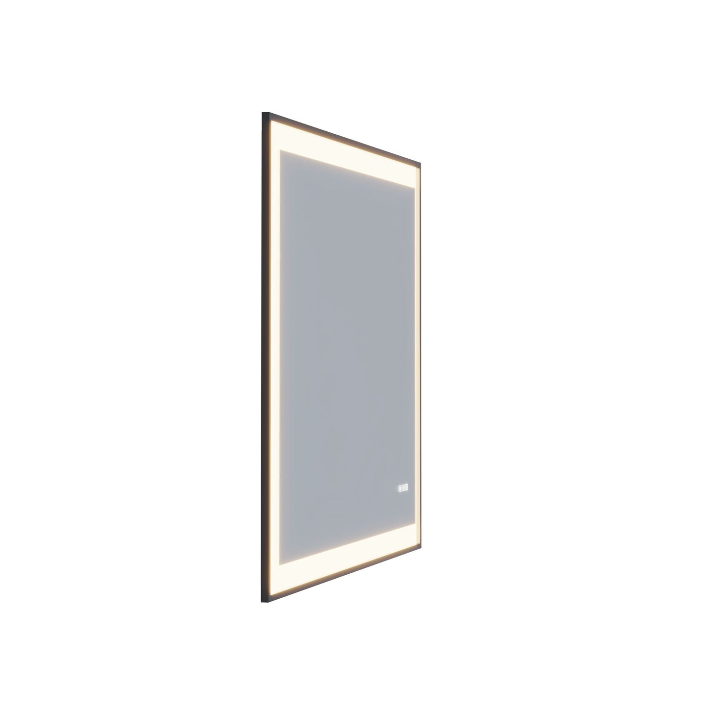Waterpar® 36 in. W x 36 in. H Rectangular Framed Anti-Fog LED Wall Bathroom Vanity Mirror in Black with Backlit and Front Light