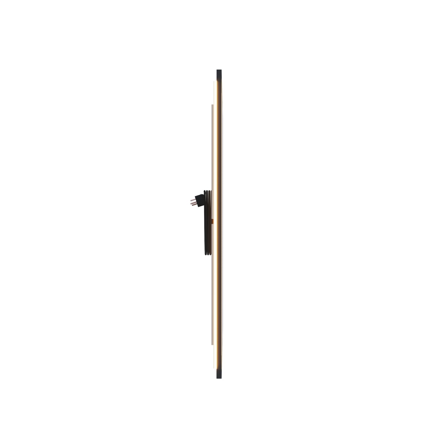 Waterpar® 36 in. W x 36 in. H Rectangular Framed Anti-Fog LED Wall Bathroom Vanity Mirror in Black with Backlit and Front Light