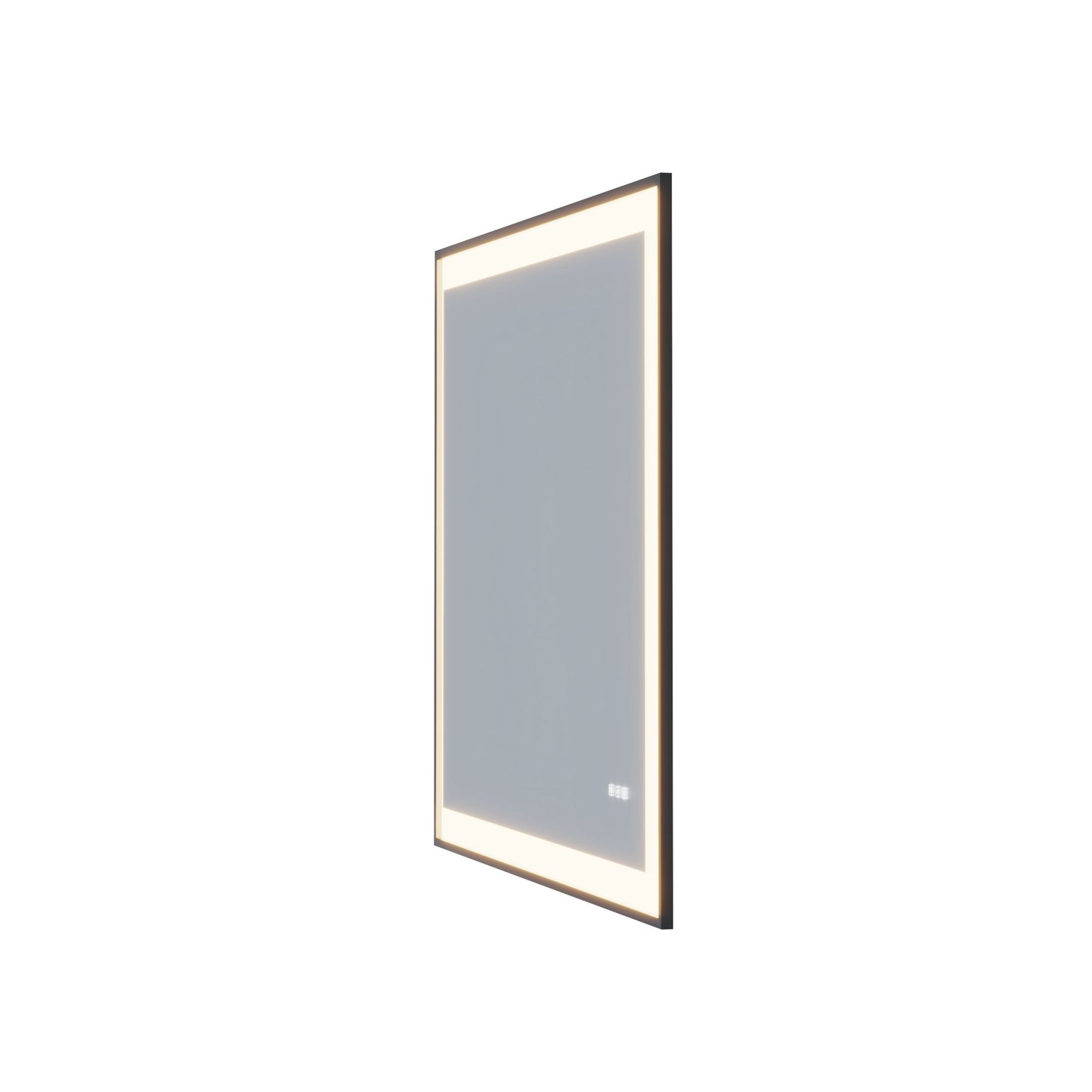 Waterpar® 36 in. W x 36 in. H Rectangular Framed Anti-Fog LED Wall Bathroom Vanity Mirror in Black with Backlit and Front Light