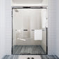 Waterpar® 56-60 in. W x 72 in. H Sliding Semi-Frameless Shower Door with Double Towel Bars
