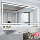 Waterpar® 88 in. W x 38 in. H Rectangular Frameless LED Light Anti-Fog Wall Bathroom Vanity Mirror with Backlit and Front Light