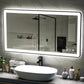 Waterpar® 55 in. W x 30 in. H Rectangular Framed Anti-Fog LED Wall Bathroom Vanity Mirror in Black with Backlit and Front Light